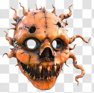 Halloween Mask - Creepy Skull With Tentacles Transparent PNG