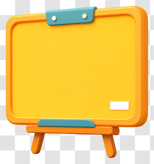 School Notice Board - Yellow Board On Easel Transparent PNG