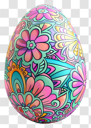 Coloring Easter Egg - Easter-Themed Colorful Decorated Egg Transparent PNG