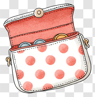 Open Coin Purse - Polka Dot Coin Purse Illustration Transparent PNG