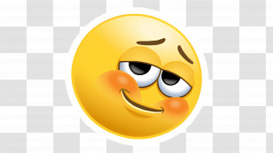 Blushing Emoji - Smirking Emoji With Blushing Cheeks Transparent PNG