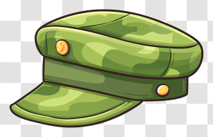 Military Cap Icon - Green Camouflage Cap Illustration Transparent PNG