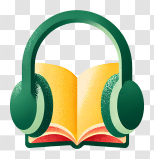 Podcast Logo - Audiobook With Green Headphones Transparent PNG