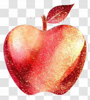 Apple Glitter - Shiny Red Glittery Apple Illustration Transparent PNG
