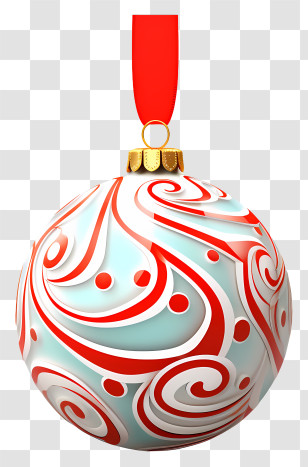 Glass Ornament - Swirled Christmas Ornament With Ribbon Transparent PNG