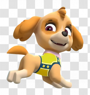 Paw Patrol - Playful Cartoon Dog In Yellow Outfit Transparent PNG