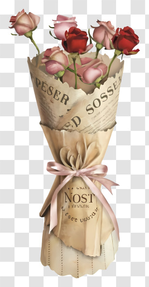 Flower - Elegant Bouquet Of Roses Transparent PNG