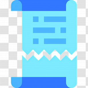 Torn Paper - Blue Scroll With Text Transparent PNG