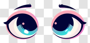 Cute Eyes - Exaggerated Cartoon Eyes Illustration Transparent PNG