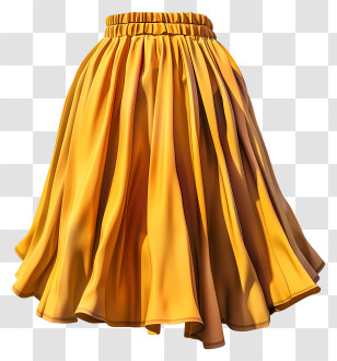 Skirt - Yellow Skirt With Pleats Transparent PNG