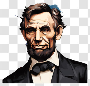Multicolored Paints Abraham Lincoln - Cartoon Style Historic Portrait Artwork Transparent PNG