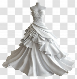 Wedding Dress - Elegant White Wedding Dress Transparent PNG
