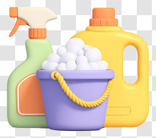 Household Cleaning Supplies - Colorful Cleaning Supplies Set Transparent PNG