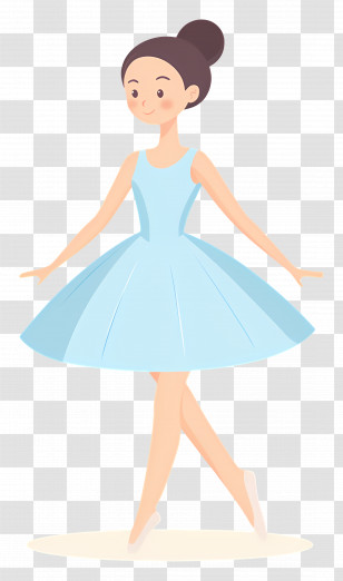 Ballet - Graceful Ballerina In Blue Dress Transparent PNG