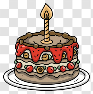 Birthday Cake - Birthday Cake With Candle Transparent PNG