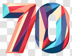 Number 70 - Colorful Number 70 Design For Celebrations Transparent PNG
