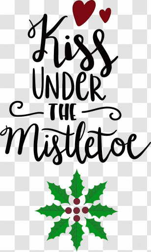 Kiss Under The Mistletoe Mistletoe Transparent PNG
