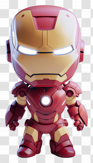 Iron Man - Chibi Superhero In Metallic Red Armor Illustration Transparent PNG