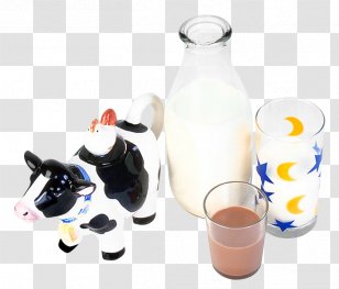 Coffee Milk Cattle Glass Bottle - Designer - Cows Toys Child Transparent PNG