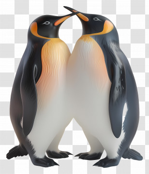 Kissing - Penguins Showing Affection Transparent PNG