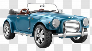 3d Car - Blue Vintage Convertible Car Illustration Transparent PNG