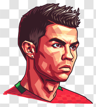 Cristiano Ronaldo - Geometric Portrait Illustration Transparent PNG