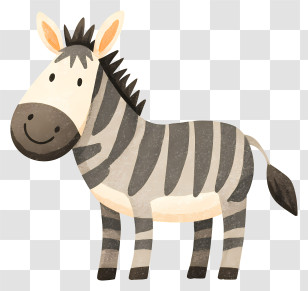 Cute Funny Zebra - Smiling Cartoon Zebra Transparent PNG