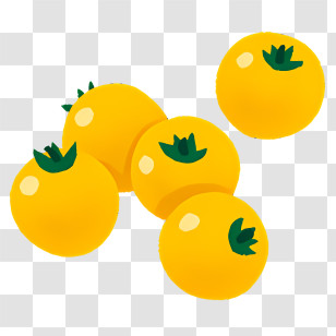Vegetable - Yellow Cherry Tomatoes Cluster Transparent PNG