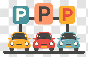 Parking - Colorful Parking Cars Transparent PNG