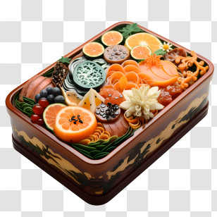 Bento Box - Decorative Japanese Bento Box With Food Art Transparent PNG