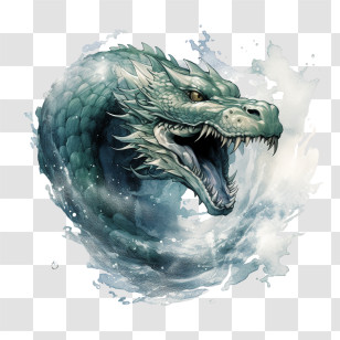 National Sea Serpent Day - Water Dragon Illustration In Fantasy Theme Transparent PNG