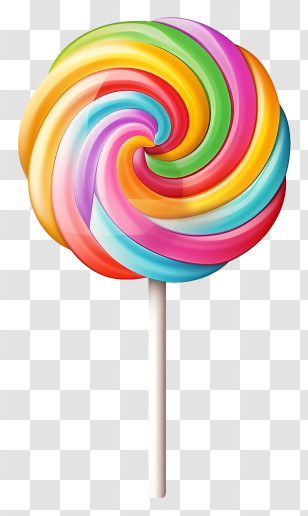 Lollipop - Colorful Spiral Lollipop On Stick Transparent PNG