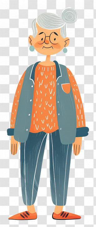 Old Woman - Elderly Woman Cartoon Illustration Transparent PNG