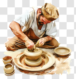 Pottery Artist - Potter At Work Transparent PNG