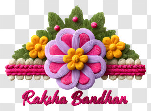 Word Raksha Bandhan - Colorful Raksha Bandhan Decoration Transparent PNG