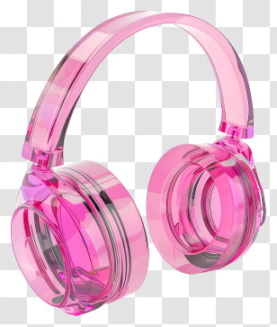 Pink Glass Headphones - Pink Transparent Headphones Transparent PNG