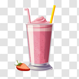 Strawberry Milkshake - Delicious Strawberry Milkshake In A Glass Transparent PNG