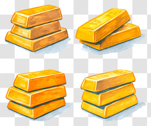 Gold Bar Bundle - Gold Bars Illustration Transparent PNG