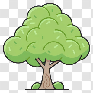 Green Tree - Simple Cartoon Green Tree Transparent PNG