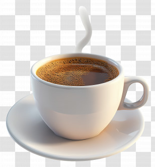 Animated Coffee - Steaming Coffee Cup With White Dish Transparent PNG
