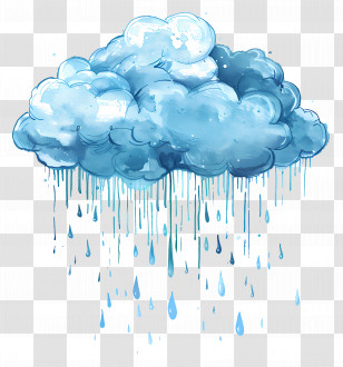 Rain Cloud - Rain Cloud With Falling Drops Transparent PNG