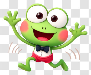 Keroppi - Jumping Green Frog Cartoon Character Transparent PNG
