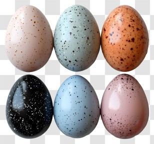 Easter Eggs - Colorful Speckled Easter Eggs Transparent PNG