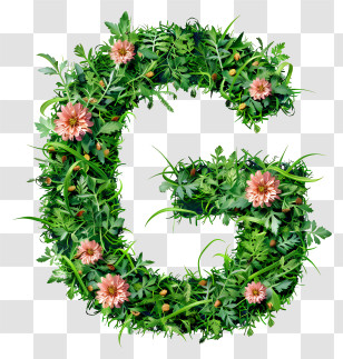 Letter G - Floral Letter G With Greenery And Flowers Transparent PNG