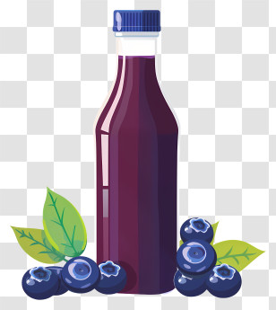 Food Drinks - Blueberry Juice Bottle Illustration Transparent PNG