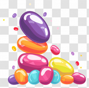 Jelly Beans - Illustration Of Colorful Jelly Beans Transparent PNG