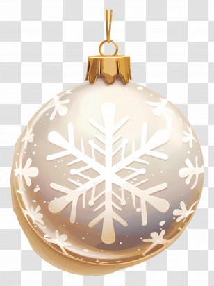 White Christmas Bauble - Glass Ornament With Snowflake For Christmas Transparent PNG