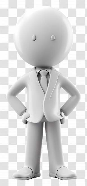 White Figure - Cartoon Businessman In Formal Suit Transparent PNG