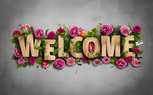 Welcome - Floral Welcome Sign Transparent PNG