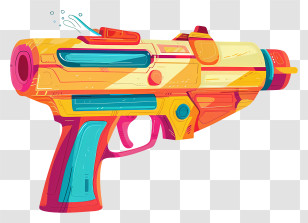 Water Pistol - Colorful Water Gun Illustration Transparent PNG